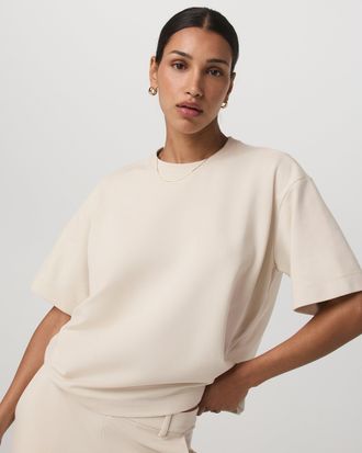 Vuori Clothing Short Sleeve Maven Oversized T-Shirt | Bone | XS, Size Extra Small