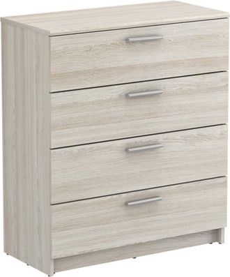 M&S Collection Comoda 4 Cajones Habitacion Dormitorio Estilo Moderno Almacenaje Color Roble Shannon 81x80x38 Cm