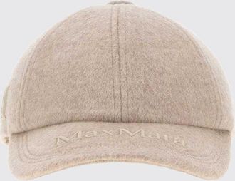 Max Mara Cappello da baseball in cashmere con logo ricamato tono su tono e visiera rigida