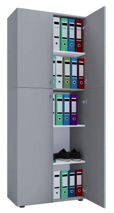 ebuy24 Armario De Oficina Vcm Con 5 Compartimentos Armario De Archivo Moderno Con Puertas Giratorias Dimensiones Aprox. An. 70 X Al. 184 X T. 40 Cm - Bandeja