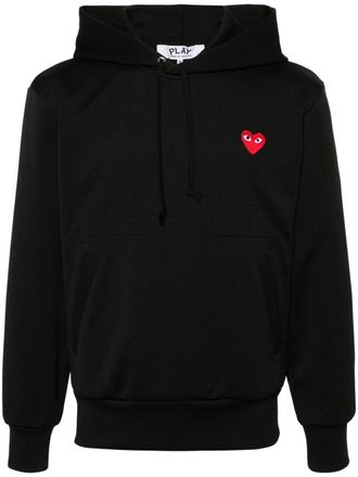 Comme Des Gar&ccedil;ons Sudadera con capucha de algod&oacute;n con coraz&oacute;n rojo de Comme Des Gar&ccedil;ons