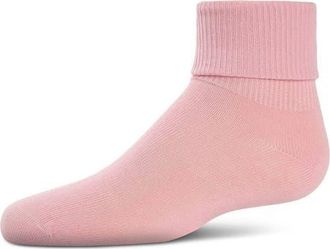 MeMoi Ribbed Triple-Roll-Cuff Ankle Sock in Rose Pink at Nordstrom, Size 3-6M