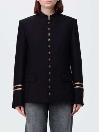 Zadig&Voltaire Vallo Military-Style Viscose Blazer with Mandarin Collar