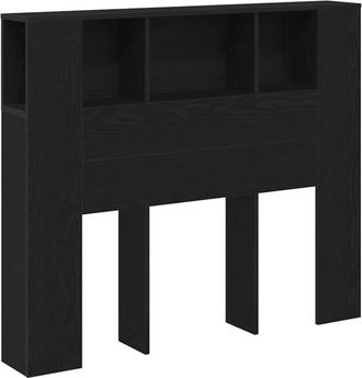 vidaXL Cabecero De Armario Con Estante Roble Negro 120 X 19 X 104,5 Cm Vidaxl