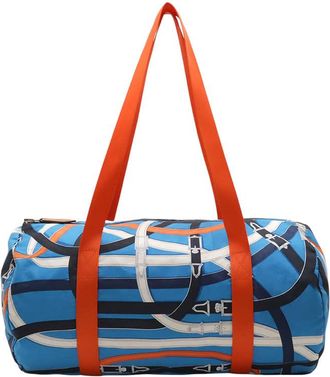 Herm&egrave;s Pre-owned Hermes Silk and Barenia Cavalcadour Airsilk Duffle Bag 38 Unisex 526JGSXCQ6A4C5CW