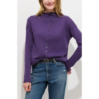 Alex Mill Taylor Cotton & Cashmere Cardigan in Peruvian Purple at Nordstrom, Size X-Large