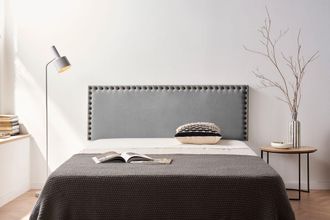 Moonia Moonia - Cabecero Tapizado Modena Acualine 100x55x8 Cm - Gris Claro