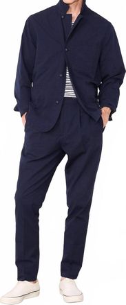 Officine G&eacute;n&eacute;rale Sycamore Seersucker Overshirt In Dark Navy