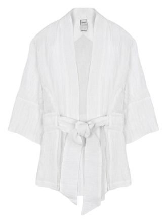 120% Lino Linen Loose Fit Kimono Jacket