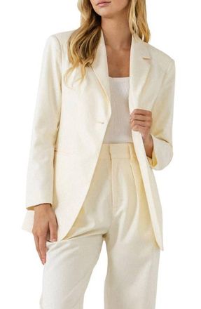 endless rose Oversize Single Breasted Blazer in Ivory at Nordstrom, Size Large