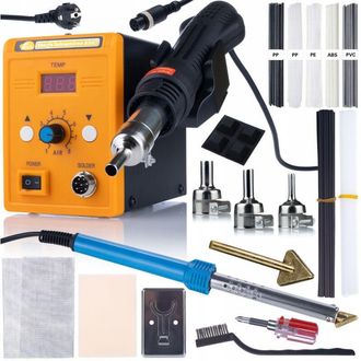 OEM Set Estaci&oacute;n De Soldadura De Aire Caliente Rosfix 858d + Soldador Blue Lark 80w Bl80w Con Un Conjunto De Accesorios (pl&aacute;stico, Malla) + Prowelder Kit 