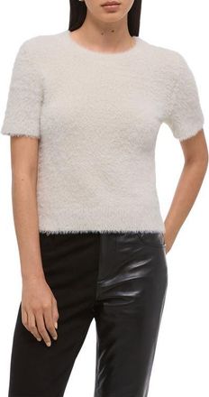 Helmut Lang Eyelash Faux Fur Crop Top in Ivory at Nordstrom, Size Medium