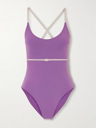 Eres Costume Da Bagno Bicolore Con Cintura Lilas Sharon - Viola
