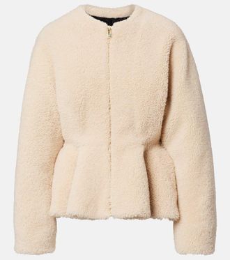 Alaia Peplum shearling jacket