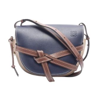 Loewe Pre-owned Cross Body Bags, female, Blue, Size: ONE SIZE Pre-owned Gate Small Leather Shoulder Bag