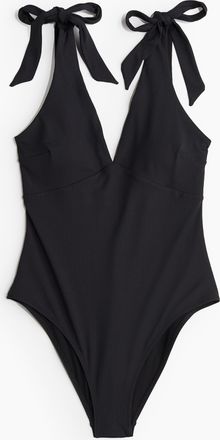 H&M Badeanzug High Leg - Schwarz