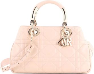Dior Borsa tote Lady 95.22 Cannage media in pelle goffrata con motivo - Toni neutri