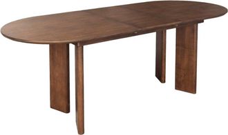 Sweeek Mesa de comedor ovalada extensible de madera de hevea, 6-8 plazas