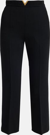 Valentino Garavani V-Logo Straight-Leg Crop Pants