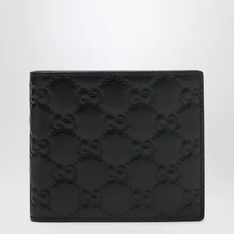 Gucci Black GG Emblem bi-fold wallet with coin pocket