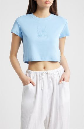 Rip Curl Pacific Coast Embroidered Baby Tee in Light Blue at Nordstrom, Size X-Large