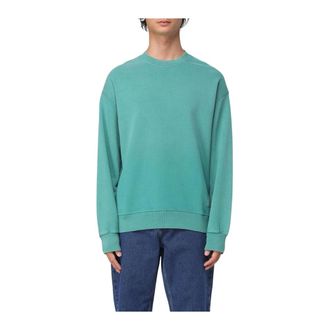 Carhartt Work in Progress Sweatshirts, male, Green, S, Crew Neck Long Sleeve Top