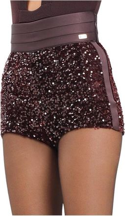 Elisabetta Franchi Korte Broeken, Dames, Paars, M, Polyester, Short Shorts