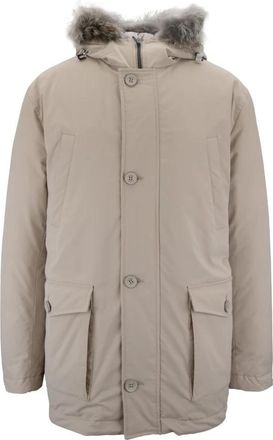 Herno Fur Hooded Down Jacket - Heren - Winterjassen - Beige - M - Polyester - Jassen