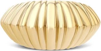 Lizzie Mandler Anello a fascia XL Fluted Crescent in oro giallo 18kt