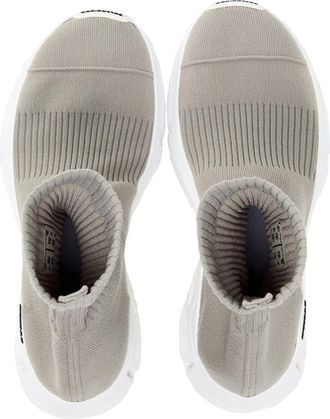 Balenciaga Womens Logo Knit Sneaker Gray Rubber Sole