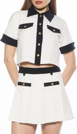 Alexia Admor Emery Collared Button-Up Shirt in Ivory at Nordstrom Rack, Size 14