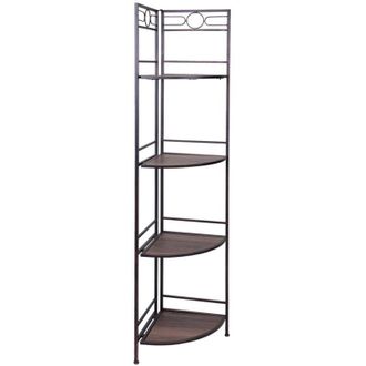 Wanderlust Deco Estanter&iacute;a Rinconera De Madera Y Metal Negra 50x36x165