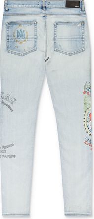 Amiri ZIG ZAG LIGHT INDIGO SKINNY JEANS
