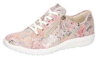 Waldl&auml;ufer Schn&uuml;rschuh WALDL&Auml;UFER K-IRA, Damen, Gr. 4,5 (37,5), rosa (ros&eacute; multi), Veloursleder, metallic, Schuhe Schn&uuml;rschuh, Halbschuh, Komfortschuh mit farben