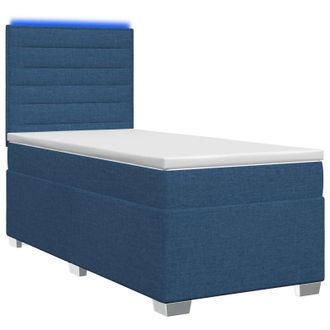 vidaXL Letto Box Spring Con Materasso Blu 90 X 190 Cm Tessuto Vidaxl