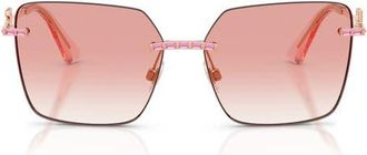 Dolce & Gabbana 59mm Rimless Square Sunglasses in Rose Gold/clear Pink at Nordstrom