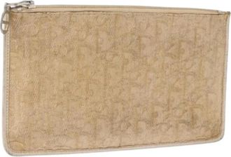 Dior Pre-owned Vintage Canvas Pouch - Dames - Vintage Clutch - Beige - ONE Size - Leer - Vintage