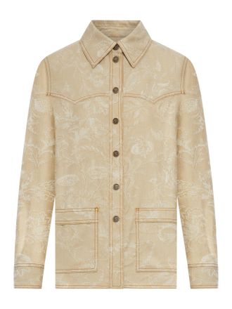 Etro JACQUARD OVERSHIRT WITH TONE-ON-TONE FLORAL PATTERN - Etro - Woman