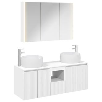 vidaXL Juego De Muebles De Ba&ntilde;o 4 Uds. Blanco Madera De Ingenier&iacute;a Vidaxl