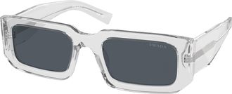 Prada Grey Rectangular Mens Sunglasses PR 06YS 12R09T 53