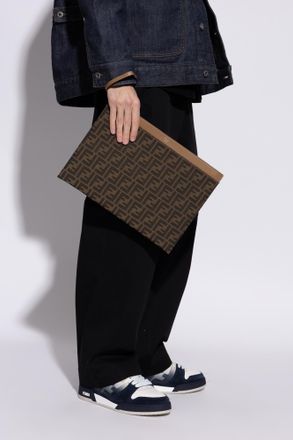 Fendi Handheld Pouch, Mens, Brown