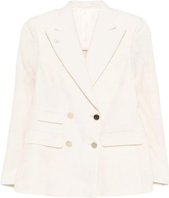 L.B.M. 1911 Womens Linen Blend Double-Breasted Jacket