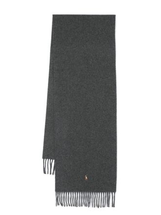 Polo Ralph Lauren Polo Pony wool scarf - men - Wool - One Size - Grey