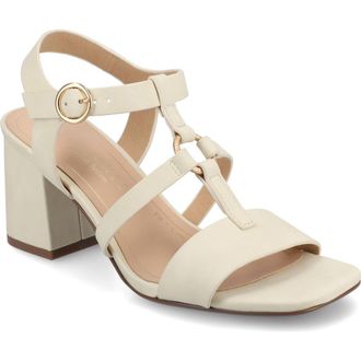 Journee Collection Merisol Block Heel Ankle Strap Sandal in Bone at Nordstrom Rack, Size 8.5