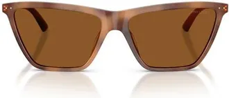 Jimmy Choo London 56mm Cat Eye Sunglasses in Tan Havana/dark Brown at Nordstrom