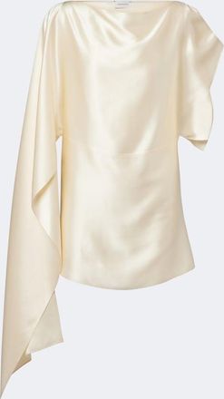 Magda Butrym Asymmetric draped silk satin top