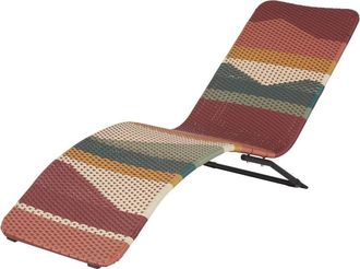 Maisons du monde Tumbona de resina trenzada multicolor y acero en negro