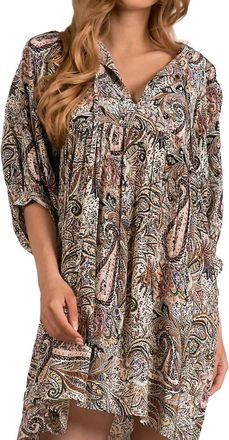 Elan Paisley Vneck Dress In Multi