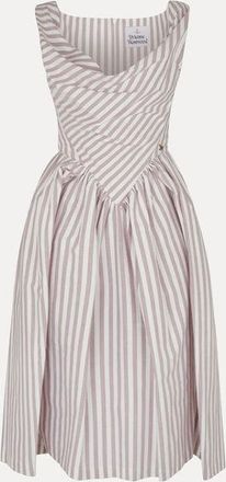 Vivienne Westwood Sunday Dress Classic Oxford Shirt -Burgundy-stripe 38 Women