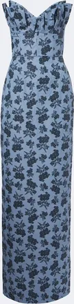Markarian Rita floral cotton-blend bustier gown